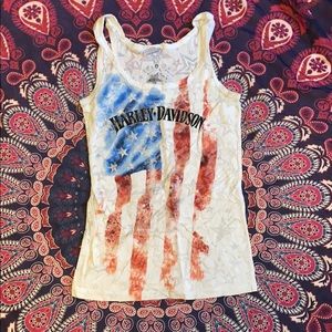 Harley burnout tank with stars